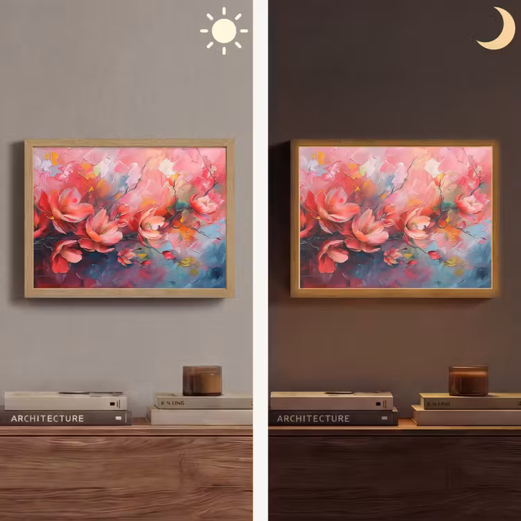 Lightbox - Wandlamp - Bloemen - Roze - Natuur- Kunst - Abstract — 6