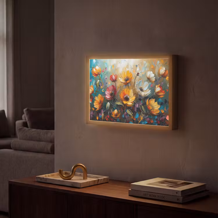 Lightbox - Wandlamp - Bloemen - Verf - Kunst - Modern — 2