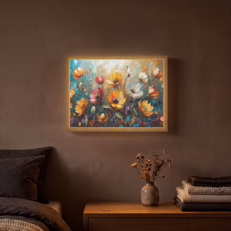 Lightbox - Wandlamp - Bloemen - Verf - Kunst - Modern — 3