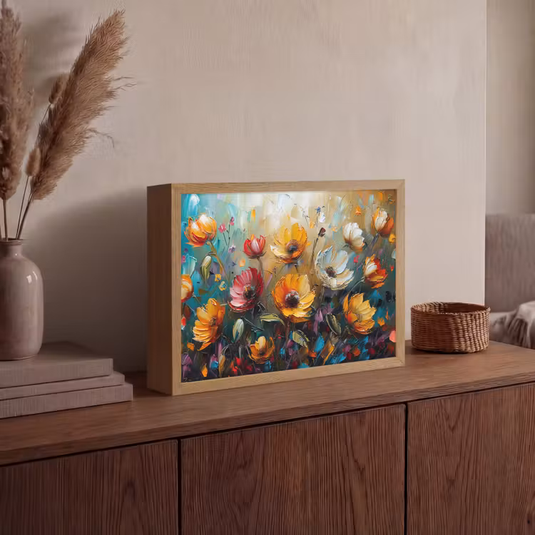 Lightbox - Wandlamp - Bloemen - Verf - Kunst - Modern — 4