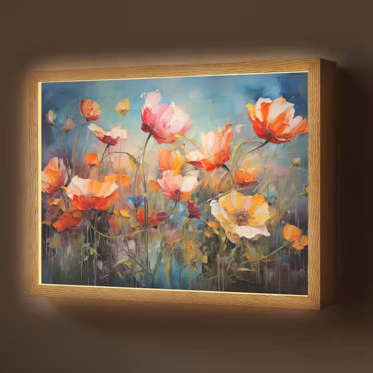 Lightbox - Wandlamp - Bloemen - Watercolor - Kunst - Botanisch - Natuur — 1