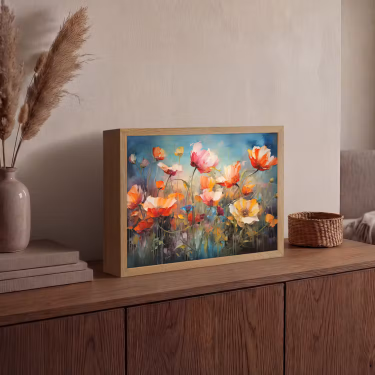 Lightbox - Wandlamp - Bloemen - Watercolor - Kunst - Botanisch - Natuur — 4