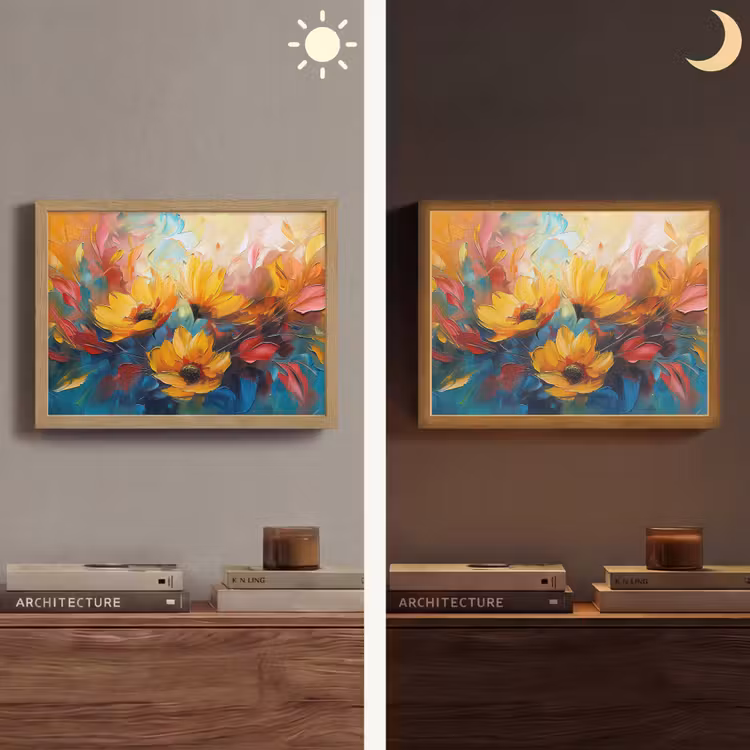 Lightbox - Wandlamp - Bloemen - Zonnebloemen - Kunst - Geel — 6