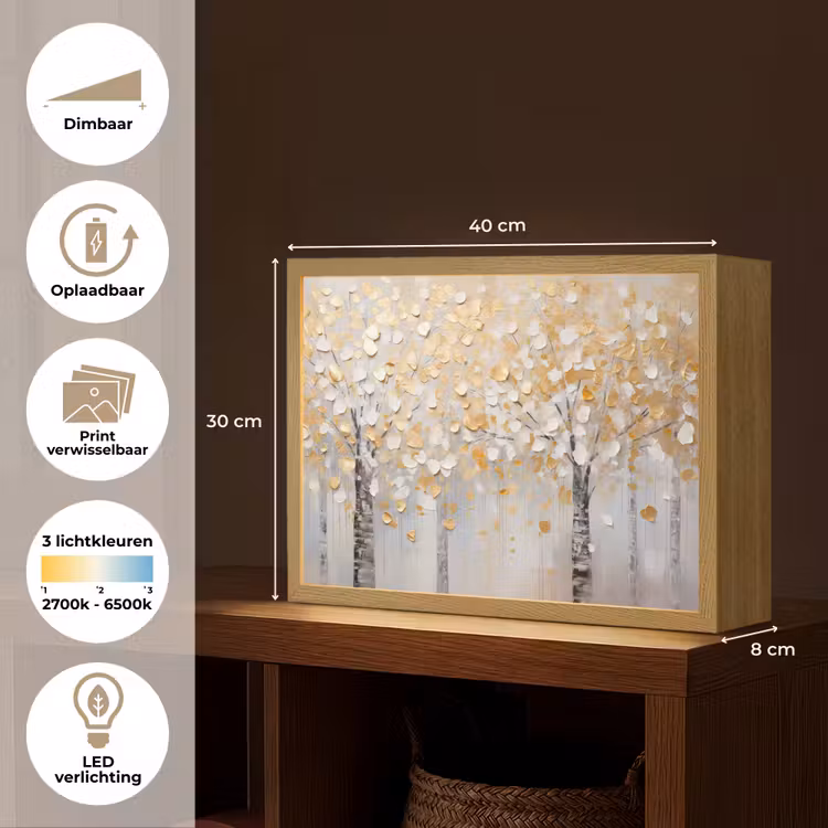 Lightbox - Wandlamp - Bomen - Aquarel - Kunst - Natuur — 10