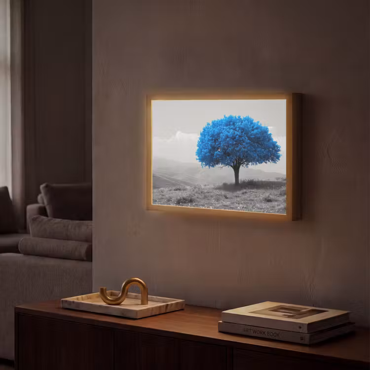 Lightbox - Wandlamp - Boom - Natuur - Blauw - Zwart wit — 2