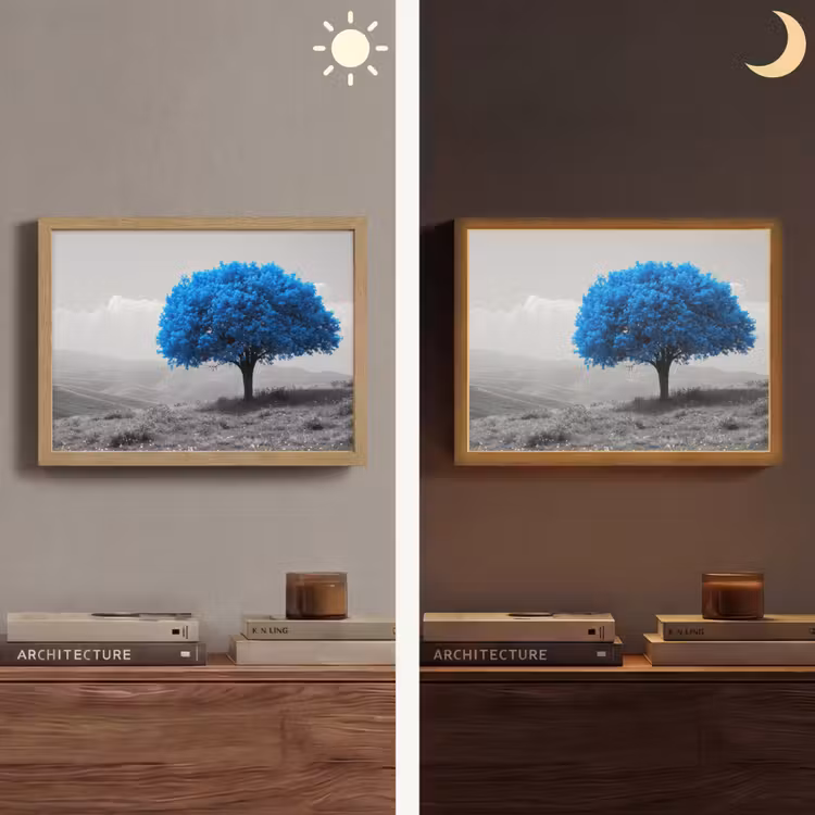 Lightbox - Wandlamp - Boom - Natuur - Blauw - Zwart wit — 6