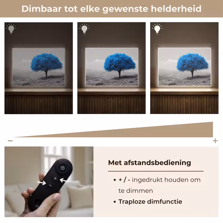 Lightbox - Wandlamp - Boom - Natuur - Blauw - Zwart wit — 9