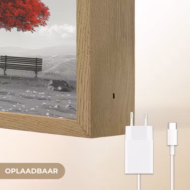 Lightbox - Wandlamp - Boom - Rood - Natuur - Zwart wit — 7
