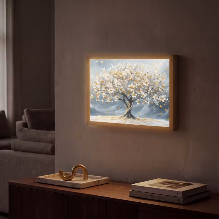 Lightbox - Wandlamp - Boom - Winter - Levensboom - Modern - Goud — 2