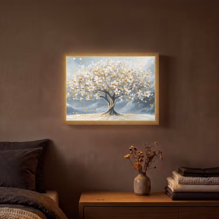 Lightbox - Wandlamp - Boom - Winter - Levensboom - Modern - Goud — 3