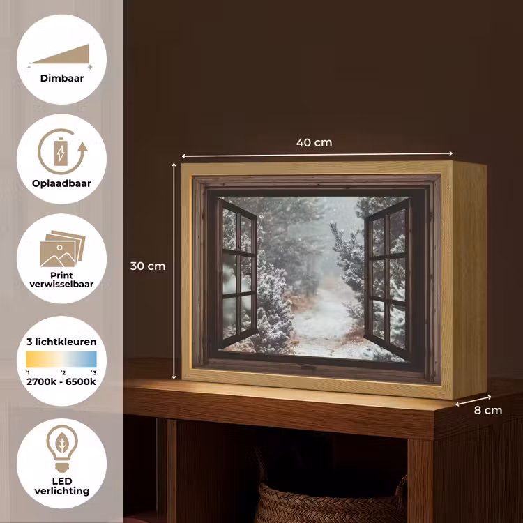 Lightbox - Wandlamp - Bos - Winter - Bomen - Natuur - Pad - Doorkijk — 10