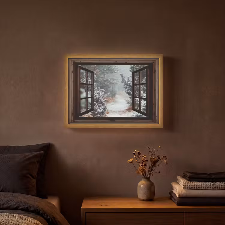 Lightbox - Wandlamp - Bos - Winter - Bomen - Natuur - Pad - Doorkijk — 3