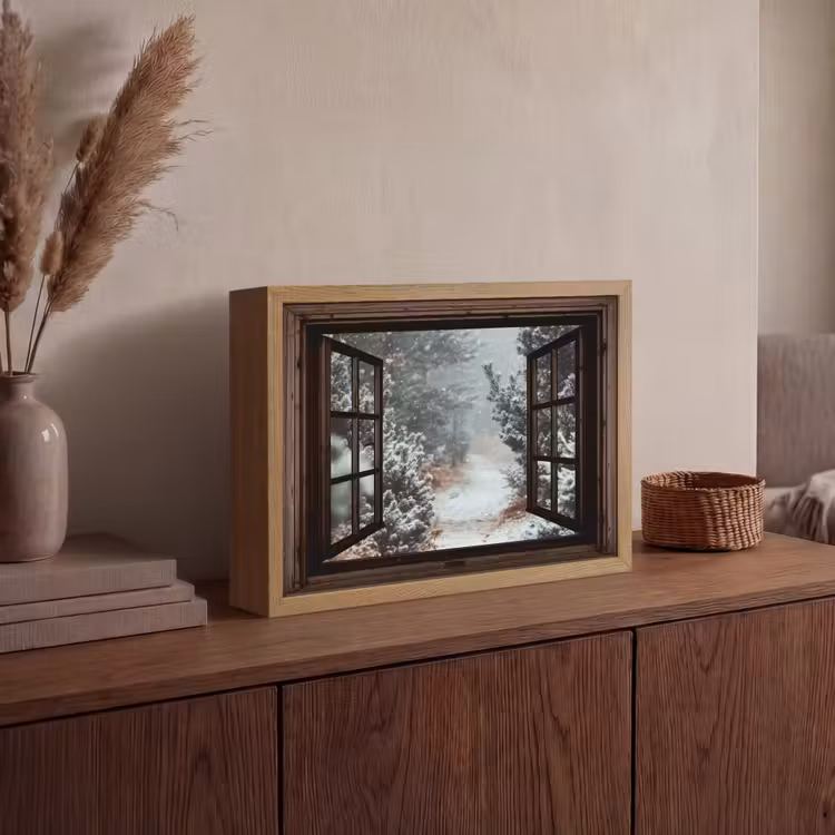 Lightbox - Wandlamp - Bos - Winter - Bomen - Natuur - Pad - Doorkijk — 4