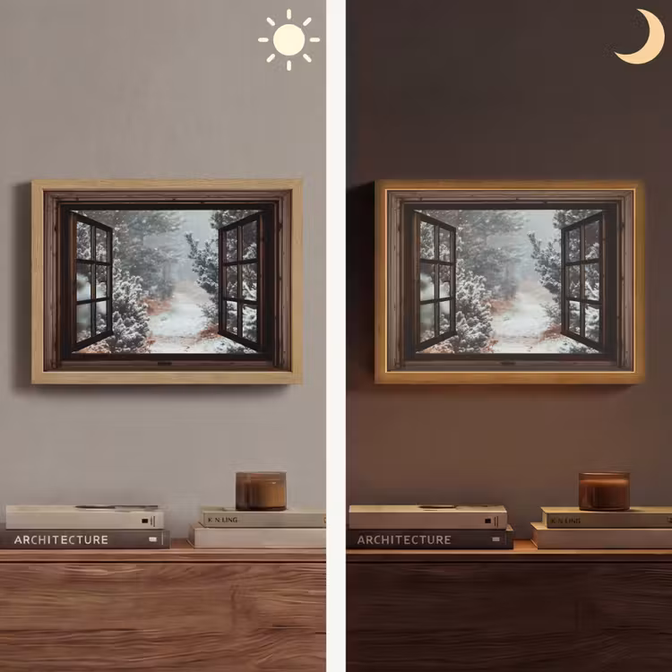 Lightbox - Wandlamp - Bos - Winter - Bomen - Natuur - Pad - Doorkijk — 6