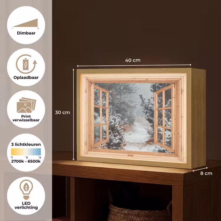 Lightbox - Wandlamp - Bos - Winter - Bomen - Natuur - Pad - Doorkijk — 10