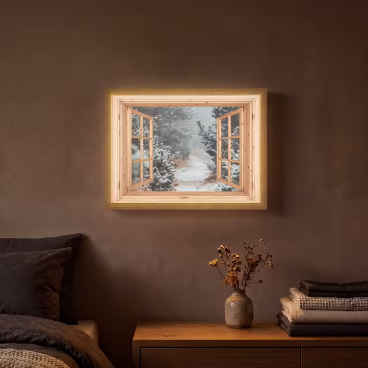Lightbox - Wandlamp - Bos - Winter - Bomen - Natuur - Pad - Doorkijk — 3