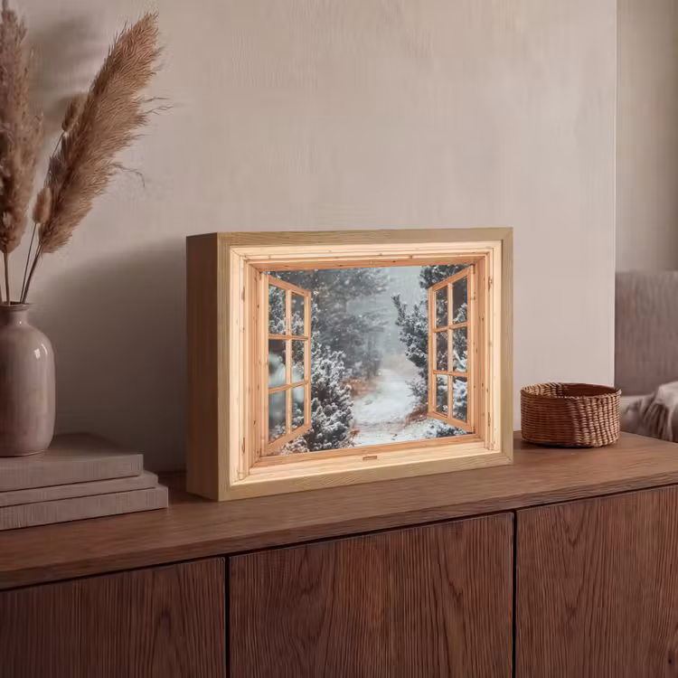 Lightbox - Wandlamp - Bos - Winter - Bomen - Natuur - Pad - Doorkijk — 4