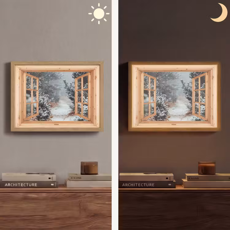 Lightbox - Wandlamp - Bos - Winter - Bomen - Natuur - Pad - Doorkijk — 6