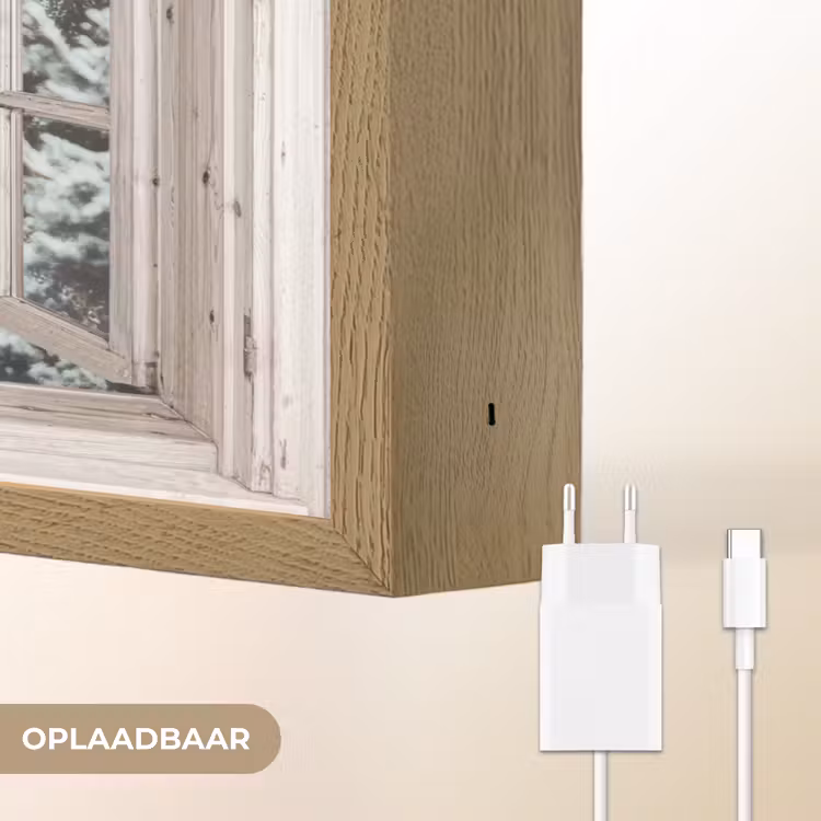 Lightbox - Wandlamp - Bos - Winter - Bomen - Natuur - Pad - Doorkijk - Wit — 7