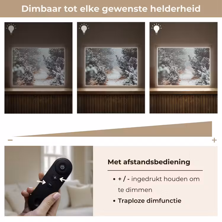 Lightbox - Wandlamp - Bos - Winter - Bomen - Natuur - Pad - Sneeuw — 9