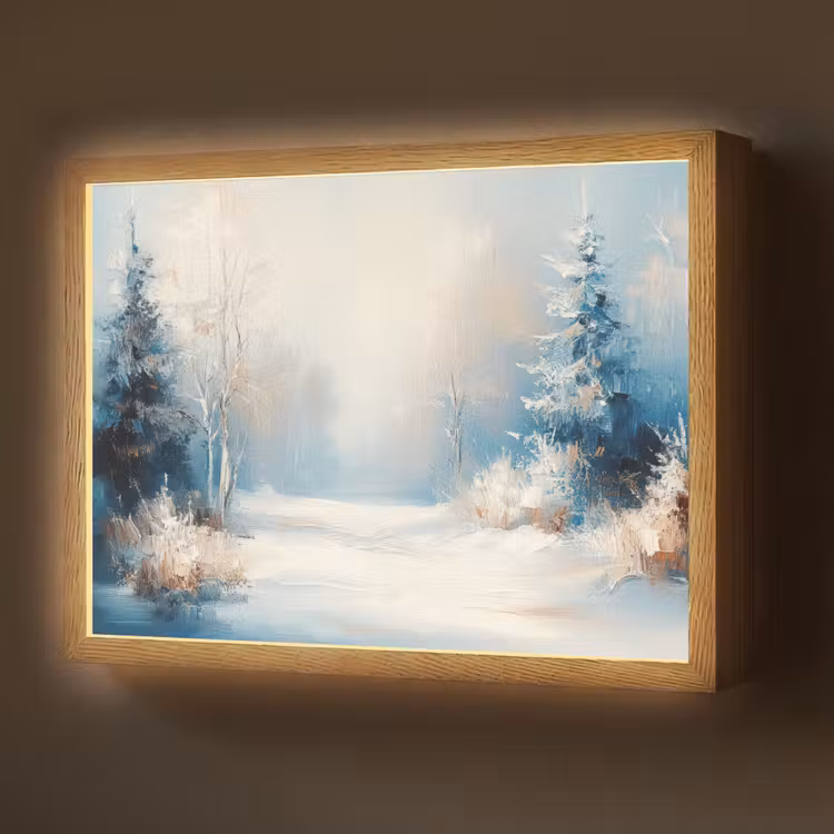 Lightbox - Wandlamp - Bos - Winter - Natuur - Abstract - Sneeuw — 1