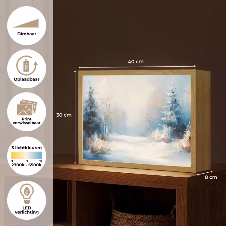 Lightbox - Wandlamp - Bos - Winter - Natuur - Abstract - Sneeuw — 10