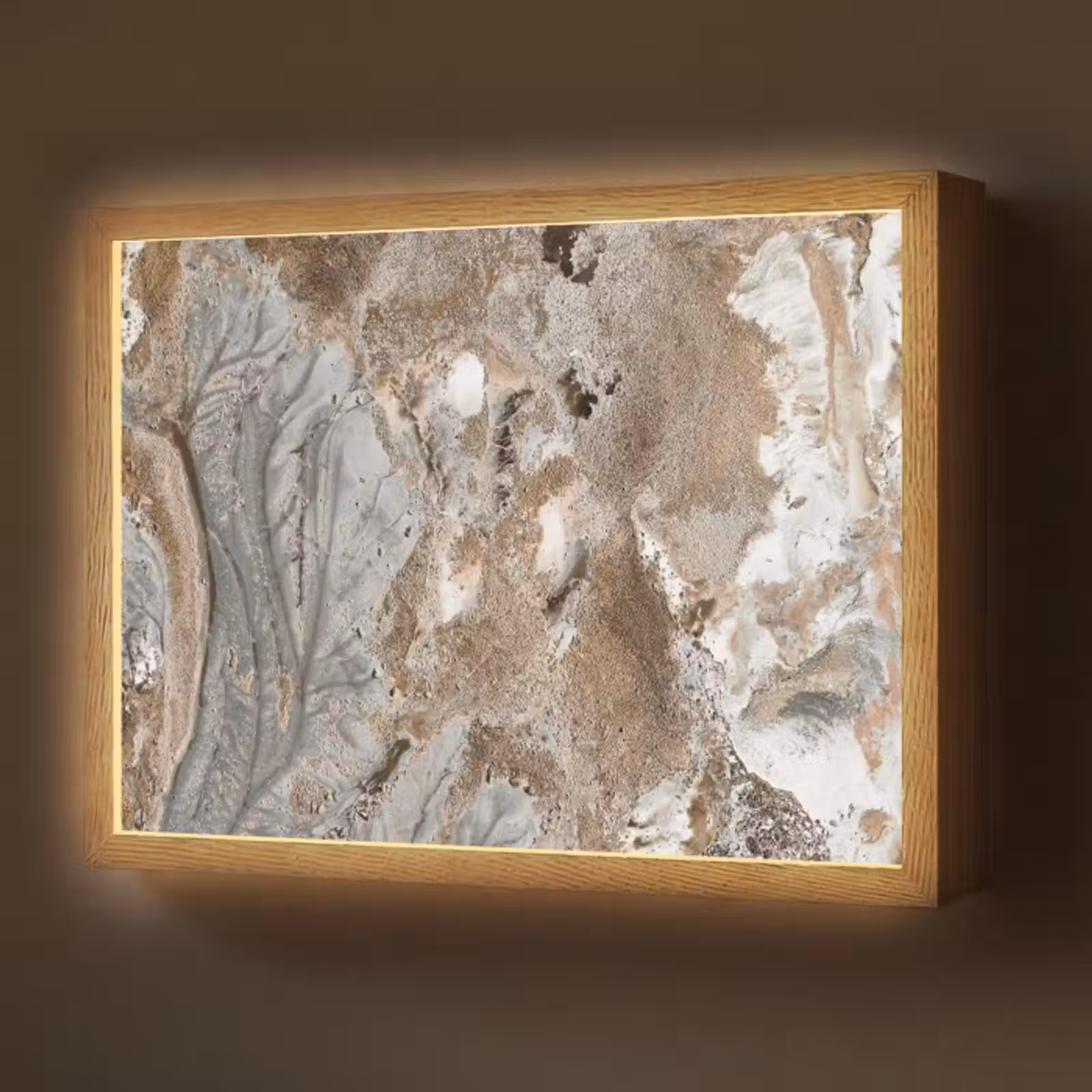 Lightbox - Wandlamp - Abstract - Marmer - Wit - Bruin - Marmerlook — 1