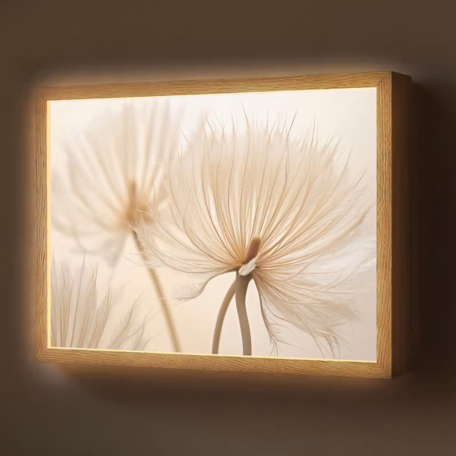 Lightbox - Wandlamp - Bloemen - Beige - Natuur — 1