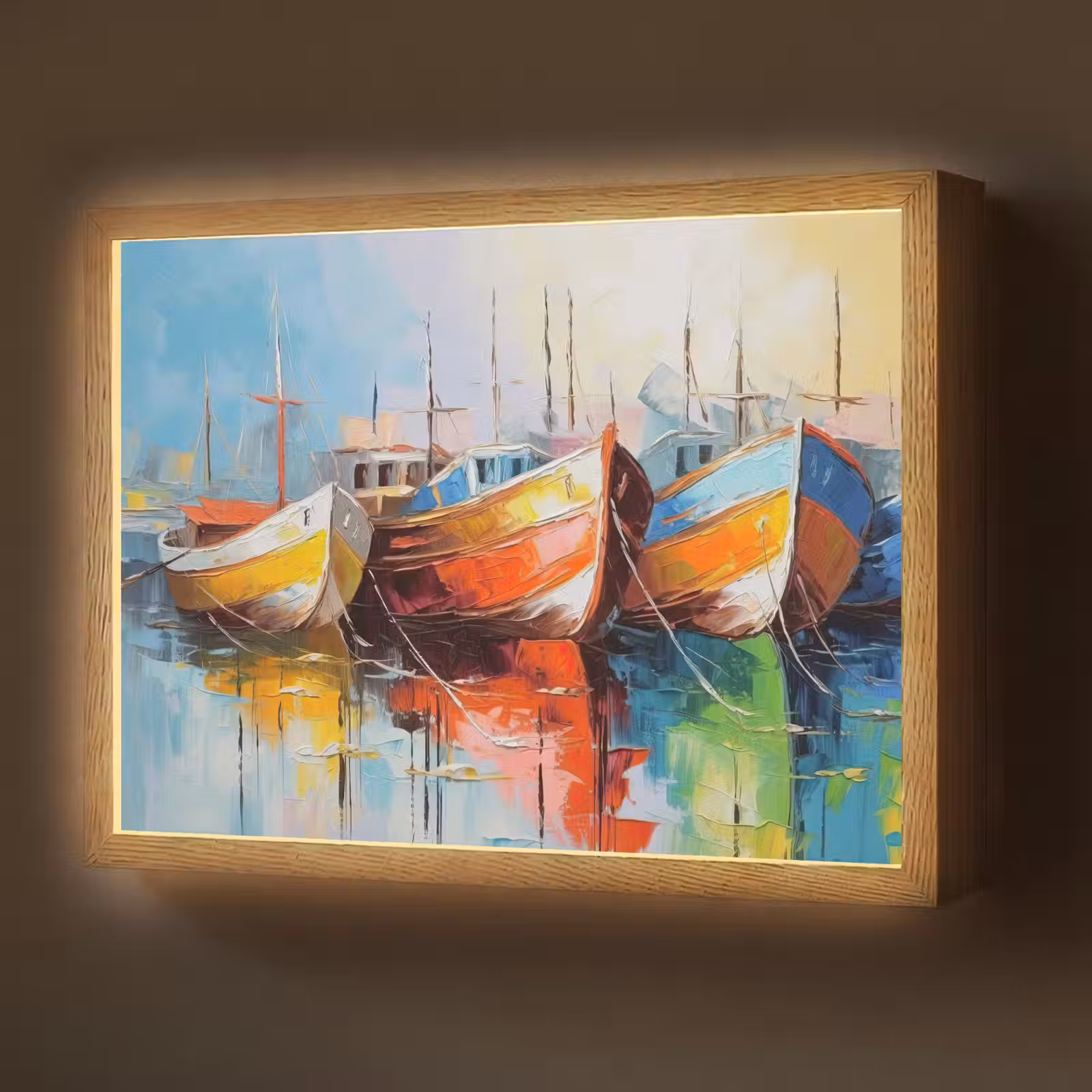 Lightbox - Wandlamp - Boten - Kunst - Kleuren - Schilderij — 1