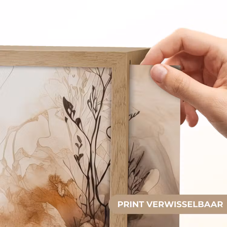Lightbox - Wandlamp - Abstract - Beige - Verf - Kunst - Natuur - Bloemen — 5