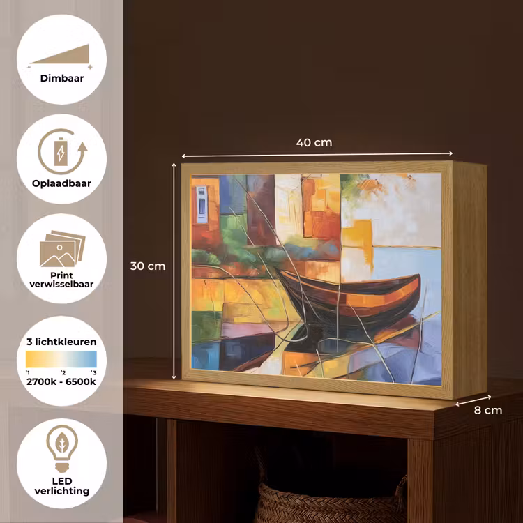Lightbox - Wandlamp - Abstract - Kunst - Boot - Kleuren — 10