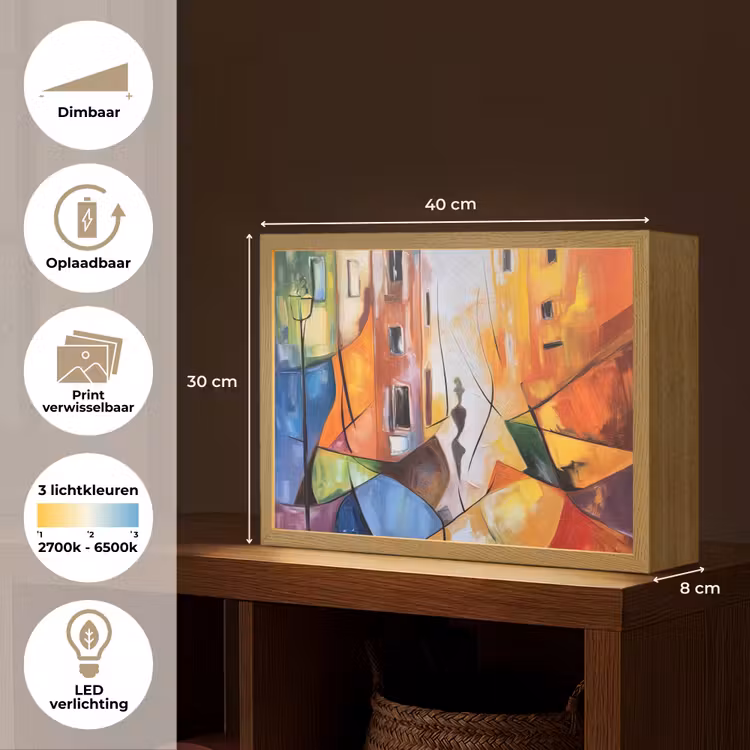 Lightbox - Wandlamp - Abstract - Kunst - Schilderij - Kleuren — 10