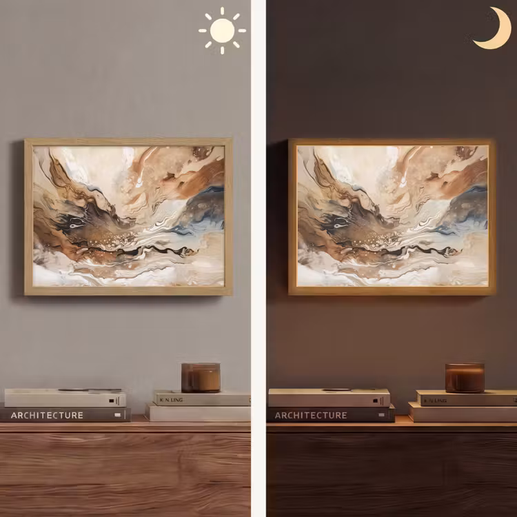 Lightbox - Wandlamp - Abstract - Kunst - Verf - Beige - Modern — 6