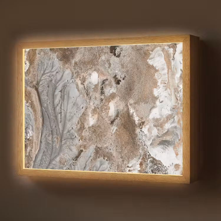 Lightbox - Wandlamp - Abstract - Marmer - Wit - Bruin - Marmerlook — 1
