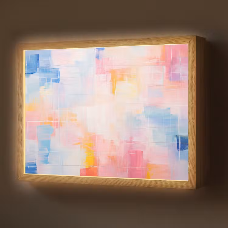 Lightbox - Wandlamp - Aquarel - Pastel - Abstract - Kunst — 1