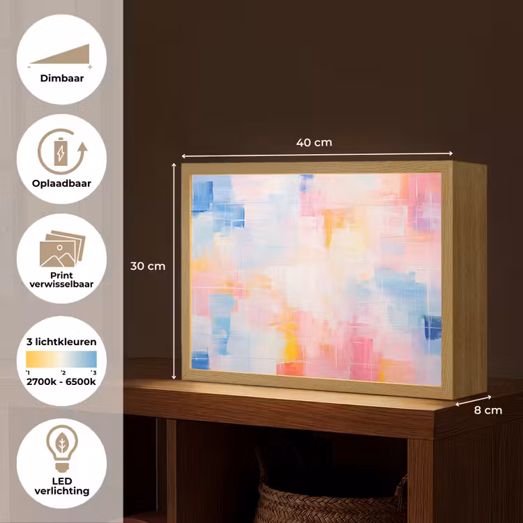 Lightbox - Wandlamp - Aquarel - Pastel - Abstract - Kunst — 10