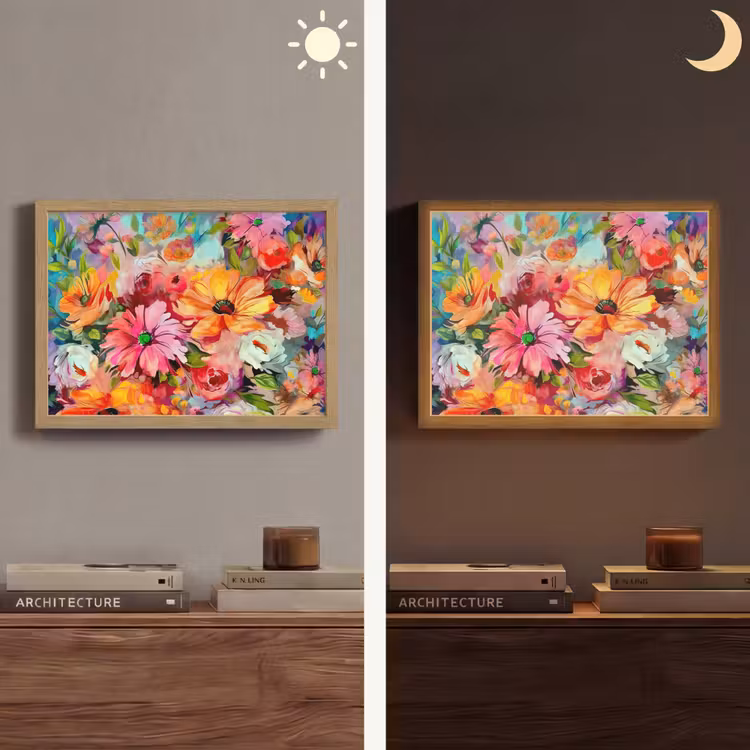 Lightbox - Wandlamp - Bloemen - Kleurrijk - Kunst - Olieverf — 6
