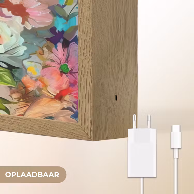 Lightbox - Wandlamp - Bloemen - Kleurrijk - Kunst - Olieverf — 7