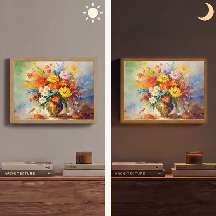 Lightbox - Wandlamp - Bloemen - Kleurrijk - Olieverf - Bloempot — 6