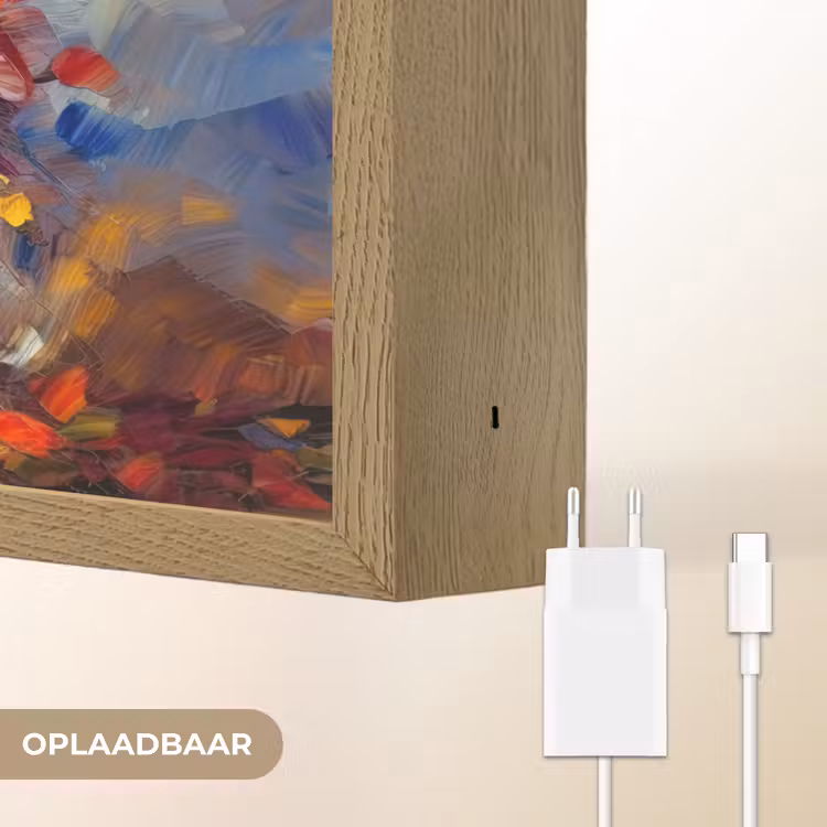 Lightbox - Wandlamp - Bloemen - Kleurrijk - Olieverf - Bloempot — 7