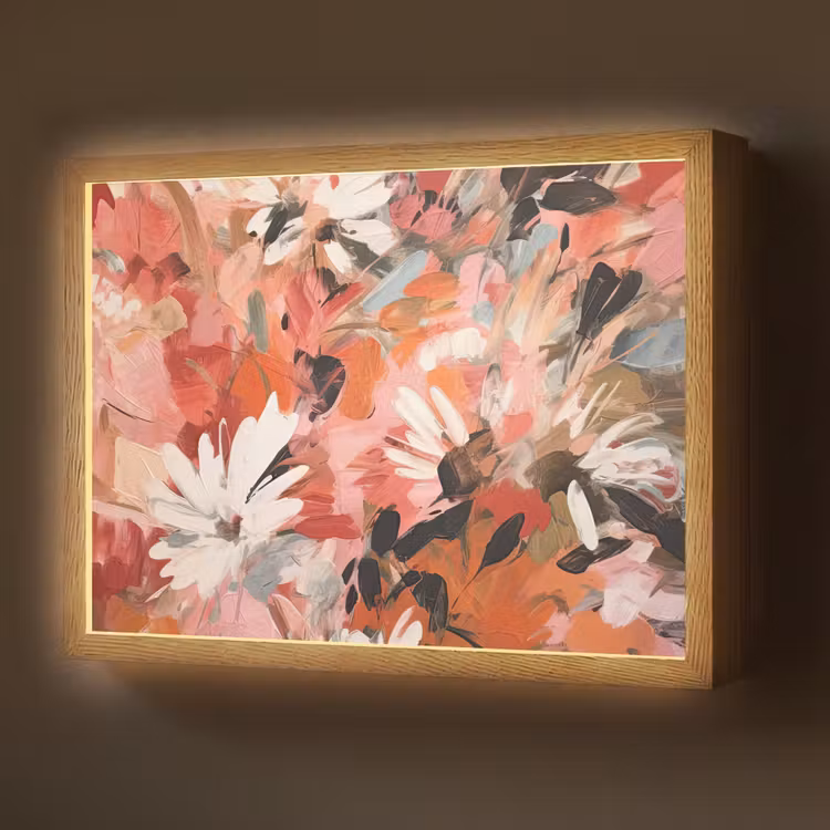 Lightbox - Wandlamp - Bloemen - Kunst - Abstract - Verf — 1