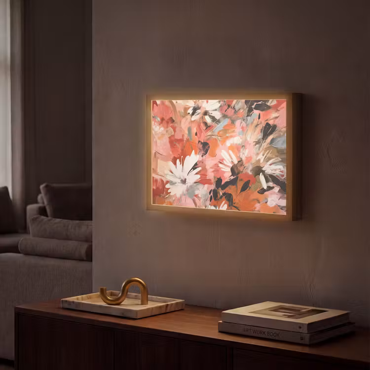 Lightbox - Wandlamp - Bloemen - Kunst - Abstract - Verf — 2