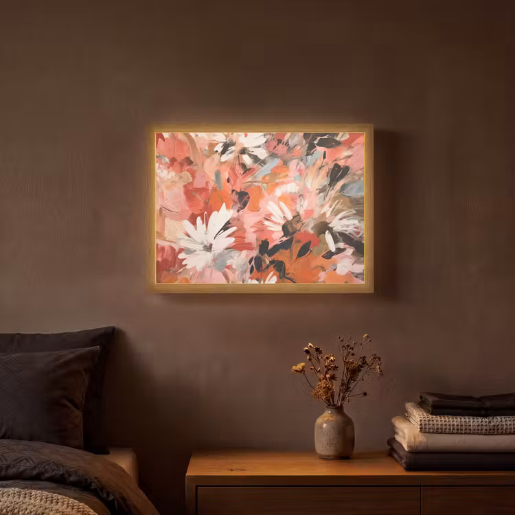 Lightbox - Wandlamp - Bloemen - Kunst - Abstract - Verf — 3