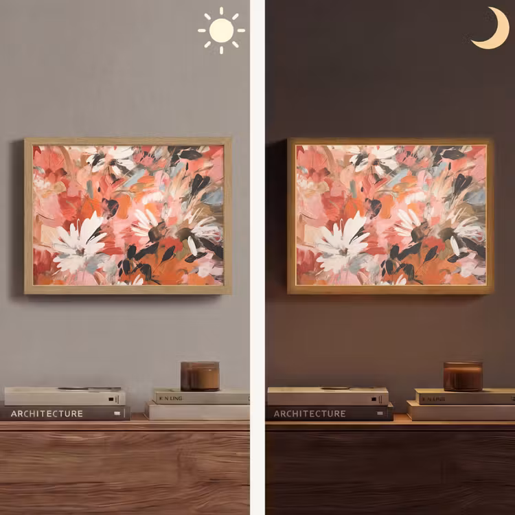 Lightbox - Wandlamp - Bloemen - Kunst - Abstract - Verf — 6