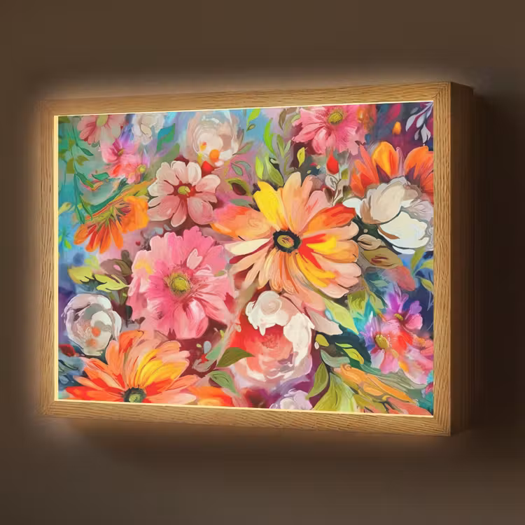 Lightbox - Wandlamp - Bloemen - Kunst - Schilderij - Botanisch — 1