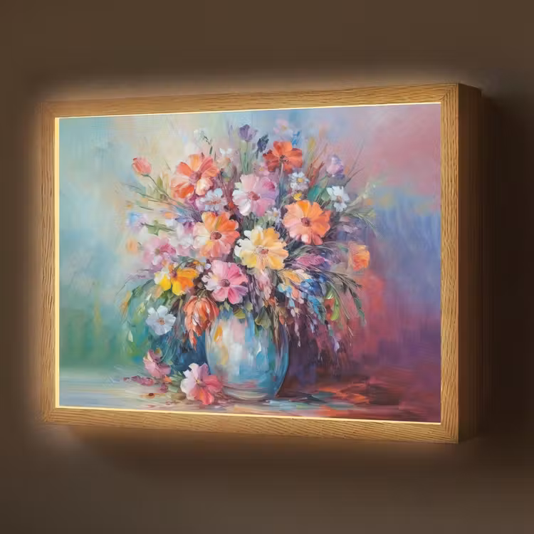 Lightbox - Wandlamp - Bloemen - Kunst - Schilderij - Lente - Boeket — 1