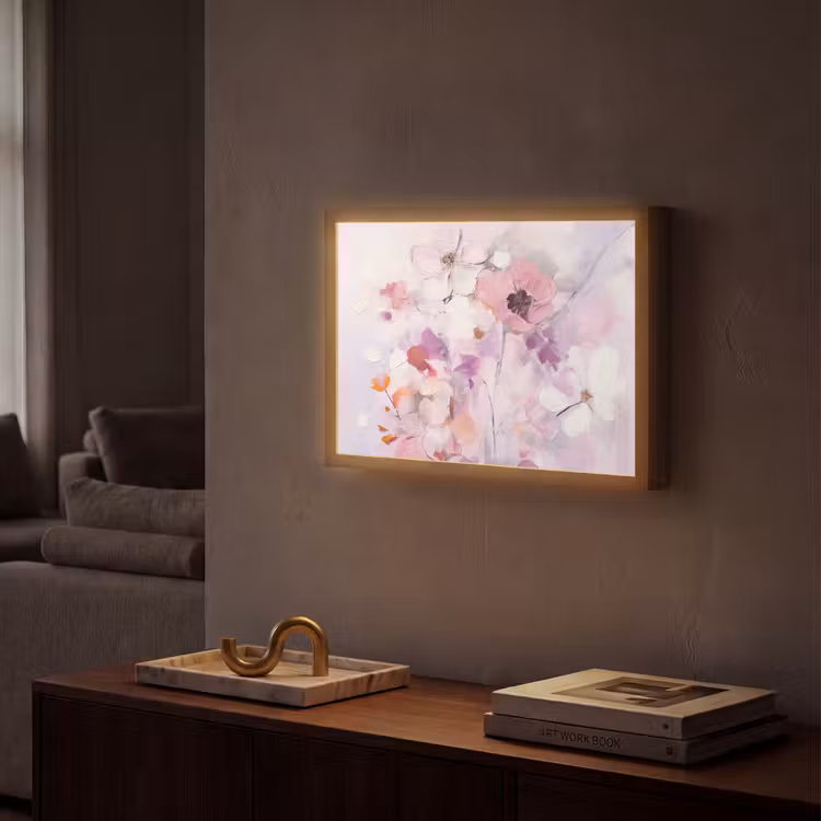 Lightbox - Wandlamp - Bloemen - Lila - Watercolor - Kunst — 2