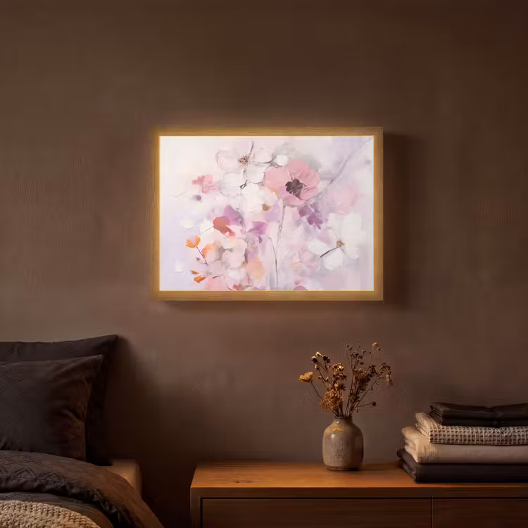 Lightbox - Wandlamp - Bloemen - Lila - Watercolor - Kunst — 3