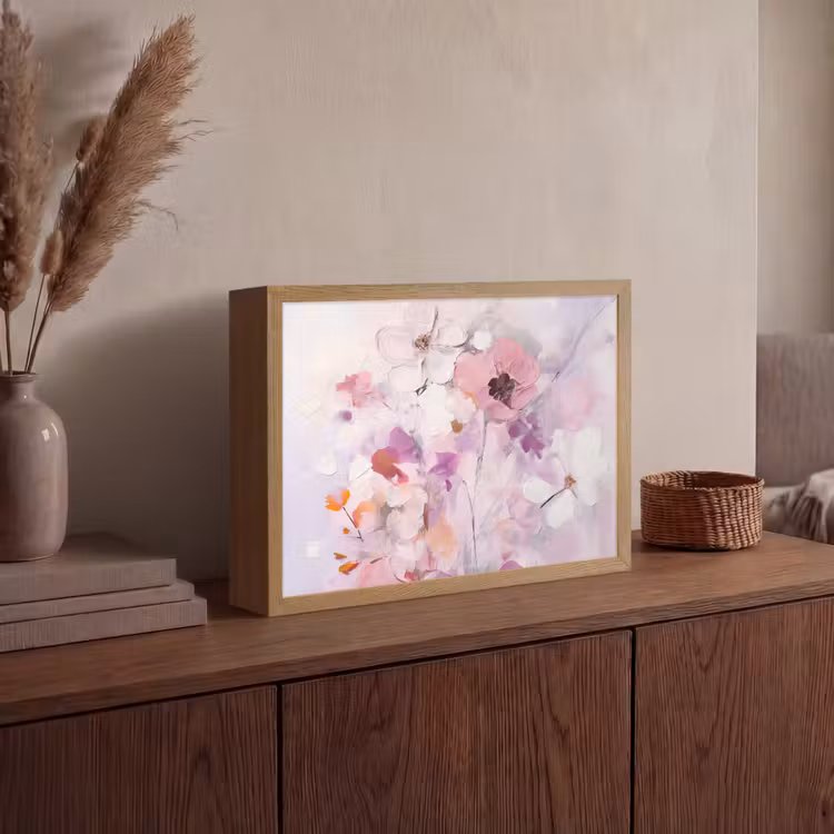Lightbox - Wandlamp - Bloemen - Lila - Watercolor - Kunst — 4