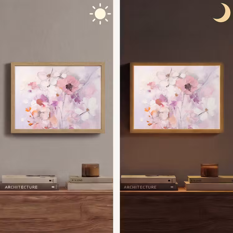 Lightbox - Wandlamp - Bloemen - Lila - Watercolor - Kunst — 6